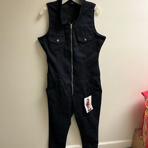 VIP Black Sleeveless Jumpsuit